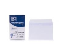Lot de 20 enveloppes Oxford 90x140 auto adhesive de visite - blanc