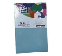 Lot de 20 enveloppes Oxford 90x140 gommee patte pointue de visite bleu ciel