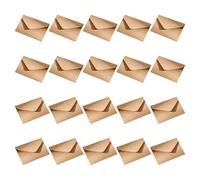 Lot de 20 enveloppes vintage pliantes de 10 x 7 cm pour carte d'invitation de mariage, de Saint-Valentin et de papeterie carrée