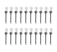 Lot de 20 épingles à appâts pour pêche à la carpe avec butées transparentes, crochets barbelés en acier à haute teneur en carbone pour bouillettes corn ronnie Hair Rig, noir 8 mm, 10 mm, 13 mm (8 x