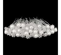 Lot de 20 épingles à cheveux de mariée, épingles à cheveux en perles, fleur en cristal, strass, accessoires de cheveux pour demoiselle d'honneur pour femmes et filles