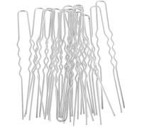 Lot de 20 épingles à cheveux en métal doré blanc K en forme de U pour cheveux style vague pour tresses et femmes - Blanc, 6,5 x 0,5 cm, design durable
