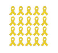 Lot de 20 épingles à épingler en métal jaune en forme de ruban israélien pour sensibilisation à la santé mentale - Cadeau pour événement caritatif, prévention et sensibilisation (jaune)