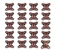 Lot de 20 équerres d'angle amovibles pour étagère - Support d'articulation à angle droit pour armoire, table, cadre de lit - Rouge bronze