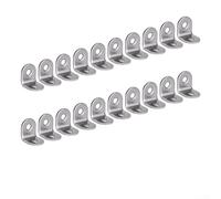 Lot de 20 équerres d'angle en forme de L en acier inoxydable 20 x 20 x 16 mm pour renforcement de meubles, bricolage, travail du bois, étagères, armoires et cadres