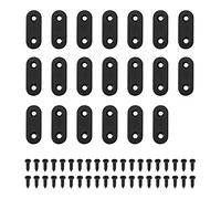 Lot de 20 équerres plates en acier inoxydable très résistantes avec 40 vis pour chaises en bois, étagères, fenêtres, meubles, noir