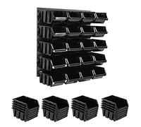 Lot de 20 étag?res murales 386 x 390 mm Boîte | Boîtes empilables | Boîtes de rangement | Plaques murales extra fortes | Étag?re extensible | Étag?res de rangement pour ateliers