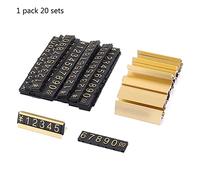 Lot de 20 étiquettes de prix avec chiffres dorés - Ensemble de cubes de prix pour centre commercial - Rangement pour téléphone portable - Étiquettes de prix pour petites entreprises