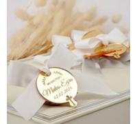 Lot de 20 étiquettes en acrylique effet miroir personnalisé pour mariage, fiançailles, baptême, nom de mariage, décoration de miroir (3 cm, 20 pièces)