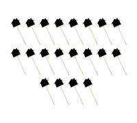 Lot de 20 étiquettes réutilisables pour mini tableau noir en bois pour identification des plantes de jardin, prix floral et signalisation d'événements à thème (en forme de maison)