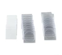 Lot de 20 étuis à capsules carrés en plastique épais et résistant aux rayures, pour pièces de 16 à 40 mm de diamètre, avec doublure en mousse réglable (4,8 x 4,8 x 0,7 cm) (19/24/29/34/39 mm)