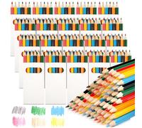 Lot de 20 Étuis de Crayons de Couleur - 120 Mini Crayons en Bois Multicolores - 6 par Étui - Pour le Dessin, l'Esquisse et la Coloration des Enfants
