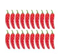 Lot de 20 faux légumes pour une utilisation éducative et décorative - Chili rouge, pomme de terre, carotte et ail (piment rouge A)