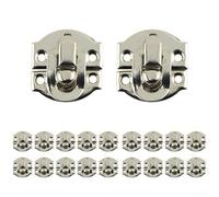 Lot de 20 fermoirs en métal antique pour boîtes à bijoux, valises, boîtes en bois, verrous en fer avec finition résistante à la rouille et style vintage pour de multiples applications (argenté)