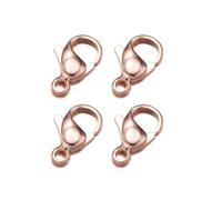 Lot de 20 fermoirs mousquetons en acier inoxydable pour fabrication de bijoux, colliers, bracelets, accessoires, or rose, 14 mm