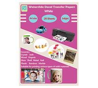 Lot de 20 feuilles A4 de papier transfert blanc pour imprimante jet d'encre