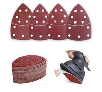 Lot de 20 feuilles abrasives triangulaires avec crochet et boucle, 11 trous, 4 pièces de chaque assortiment de grains 40/60/80/120, papier de verre noir et patins de ponceuse Decker Detail Palm