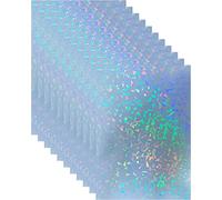 Lot de 20 feuilles d’autocollants, format A4, motif de verre brisé, holographiques, en papier laminé à froid, à paillettes