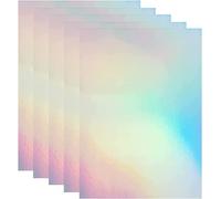 Lot de 20 feuilles d’autocollants, format A4, transparentes, holographiques, en papier laminé à froid, à paillettes