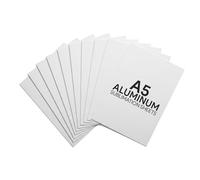Lot de 20 feuilles d'aluminium vierges par sublimation - 21 x 14 cm - Blanc brillant - Format A5 - Pour transfert de presse à chaud, panneaux photo personnalisés et signalisation