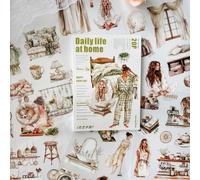 Lot de 20 feuilles d'autocollants de scrapbooking pour journal, thème vie quotidienne, accessoires de scrapbooking pour bullet journaling, album photo, ordinateur (vie quotidienne)