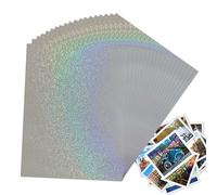 Lot de 20 feuilles d'autocollants holographiques - Format A4 - Film autocollant - Facile à découper - Pour travaux manuels, papier cadeau, scrapbooking