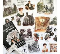 Lot de 20 feuilles d'autocollants pour livre de scrapbooking, accessoires de scrapbooking sur le thème des personnages littéraires classiques, pour la tenue de journal, convient pour le bullet journal
