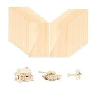 Lot de 20 feuilles de bois de tilleul, 200 x 100 x 2 mm, planches de bois de balsa artisanales avec surfaces lisses, feuilles de balsa vierges brutes