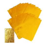 Lot de 20 feuilles de film pour travaux manuels, papier d'art doré - 20 x 30 cm - Feuilles en aluminium - Convient pour les projets tels que la fabrication de cartes, le scrapbooking, la décoration de