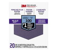 Lot de 20 feuilles de papier abrasif grain 100 3M 22,9 x 27,9 cm