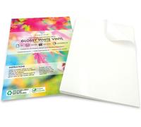 Lot De 20 Feuilles De Papier Autocollant A4 Blanc Brillant Imprimable,Jet D'encre Et Laser,Faites Vos Propres Autocollants, Traceur De Découpe, Étiquettes De Produits