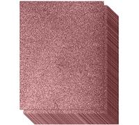 Lot de 20 feuilles de papier cartonné pailleté or rose - Un côté - Non adhésif - 21,6 x 27,9 cm - Feuilles pailletées de qualité supérieure pour loisirs créatifs, projets artistiques, emballage cadeau