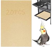 Lot de 20 feuilles de papier de gravier pour cage à oiseaux, 27.9x43.2 cm, papier de calcium spécial pour cage à oiseaux dans le sable de mer, papier de verre jaune clair pour perroquets, calopsittes