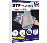 Lot de 20 feuilles de papier de transfert thermique DTF (21,1 x 29,7 cm) pour toutes les imprimantes DTF et DTG, film DTF mat pour sublimation en tissu noir, blanc, clair et foncé
