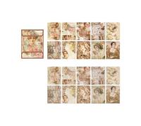 Lot de 20 feuilles de papier décoratif esthétique pour scrapbooking, journal, planificateur, album photo, étui de téléphone, scrapbooking, décoration, enveloppe vintage