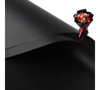 Lot de 20 feuilles de papier d'emballage double face pour bouquet de Saint-Valentin, 58 x 58 cm, utilisés pour les loisirs créatifs, les emballages cadeaux, les bouquets de fleurs (noir)