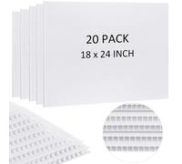 Lot de 20 feuilles de plastique ondulé blanc de 45,7 x 61 cm d'épaisseur en plastique ondulé de 3/16 pour pelouse, immobilier, garage, vente, panneau extérieur double face pour route, flèche, maison