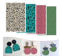 Lot de 20 feuilles de transfert léopard pour argile polymère, feuilles de transfert en argile polymère, papier de transfert pour fabrication de bijoux et boucles d'oreilles 14 x 9 cm