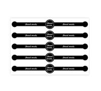 Lot de 20 feuilles d'étiquettes de boulangerie faites à la main - Rayures noires - Autocollants inviolables pour sucettes, boîtes à pain, gâteaux, emballages artisanaux