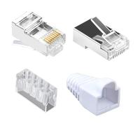 Lot de 20 Fiches Connecteurs Réseau RJ45 CAT6 Sertir Blindés, RJ45 Protection Anti Torsion avec aide à l'enfilage, pour Câbles Réseau CAT5e CAT6 CAT6A et Patch CAT7, Câble de pose et Ethernet LAN