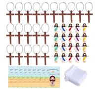 Lot de 20 figurines de Jésus en vrac avec carte - Figurines religieuses - Petits cadeaux de fête pour jeu de cachette, figurines à collectionner pour et filles