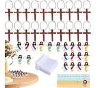 Lot de 20 Figurines de Petit Jésus avec Cartes, Pendentif avec Cartes de prière, Petites Figurines de Collection pour