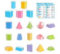 Lot de 20 figurines géométriques pour la salle de classe, outils éducatifs STEM, formes géométriques mathématiques scolaires | Pour éducation à la maison préscolaire pour , enseignants