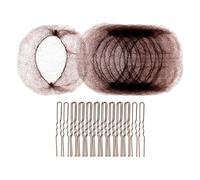 Lot de 20 filets à cheveux élastiques invisibles et 50 épingles à cheveux en forme de U pour service alimentaire, ballet, chignon et perruque