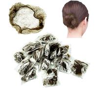 Lot de 20 filets à cheveux pour chignon - Bords élastiques invisibles - Pour femme et fille - Café