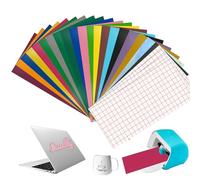 Lot de 20 films de transfert en vinyle intelligent permanents pour Cricut avec 4 traceurs, 14 x 30,5 cm, accessoire en vinyle pour Cricut Joy, film de traceur autocollant