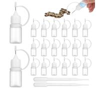Lot de 20 flacons doseurs de 5 ml à aiguilles, applicateurs avec 2 entonnoirs, flacon applicateur pour remplir, presser et pulvériser