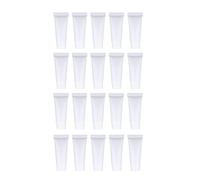 Lot de 20 flacons rechargeables de voyage pour shampooing, gel douche, lotion corporelle, anti-fuite, design à vis, pots cosmétiques pour le visage, les mains, le maquillage, blanc