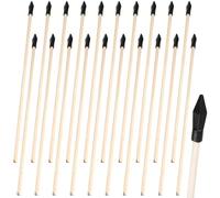 Lot de 20 flèches en bois de 45 cm de rechange en bambou avec pointe en caoutchouc pour tir à l'arc - Flèches en bois de haute sécurité pour débutants - Flèches de tir à l'arc - Pour les débutants