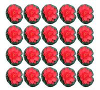 Lot de 20 fleurs de lotus artificielles rouges pour décoration d'étang de jardin, d'aquarium ou de fontaine - 10 cm de diamètre en mousse EVA - Décoration réaliste pour l'extérieur et l'intérieur
